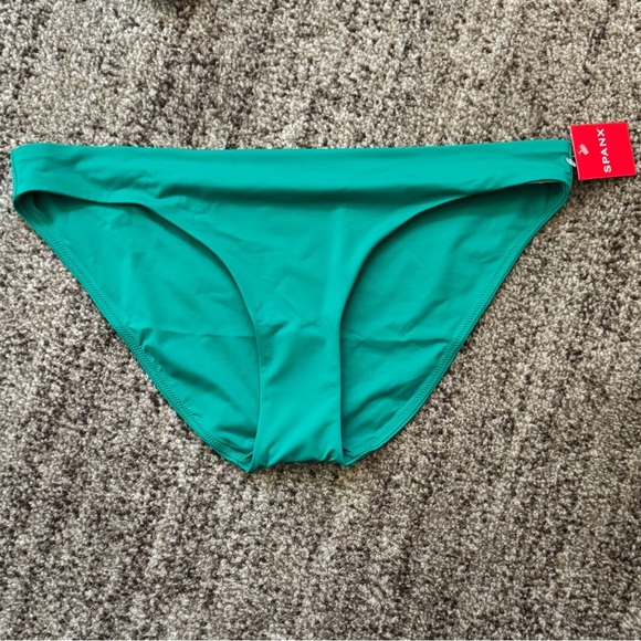 SPANX NWT SWIM BIKINI BOTTOMS MYSTIC GREEN SIZE XL BATHINF SUIT TROPICAL VACAY - Picture 2 of 7